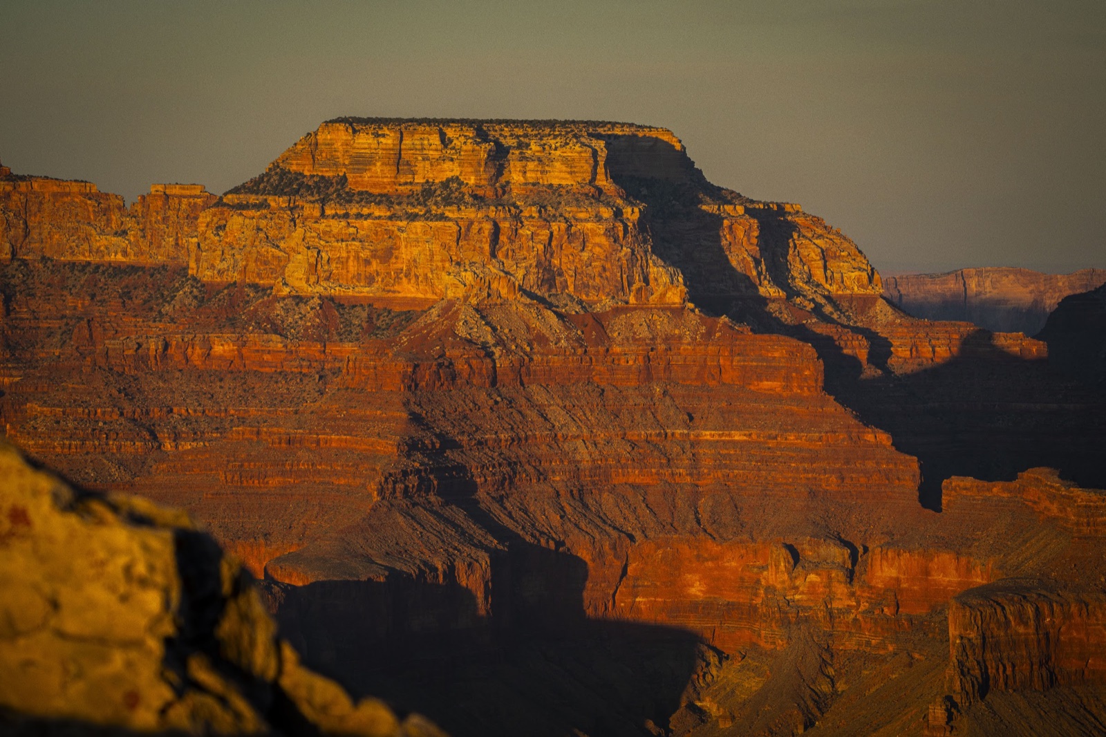 Grand Canyon butte in last light